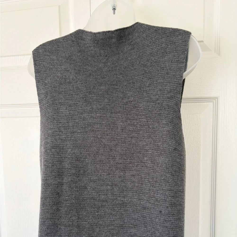 COCOGIO Made In Italy Gray Merino Wool Blend Knit Sweater Vest Size Medium Large